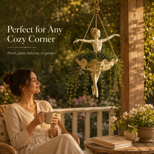 💃 Ballet Dancer Hanging Planter– 🌿Elegant Garden Decor for Porch & Patio