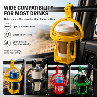 Gyroscopic Anti-Spill Clamp-On Cup Holder – 360° Auto Level Shockproof Drink Mount for All Vehicles