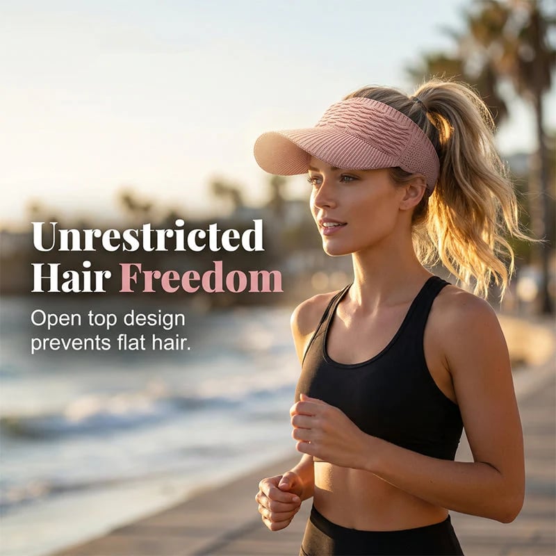 🔥Women’s High Ponytail Visor Hat 🧢 Breathable, Open-Top UV400 Protection ☀️Perfect for Running, Hiking, Beach Days & Everyday “That Girl” Style 💁‍♀️✨