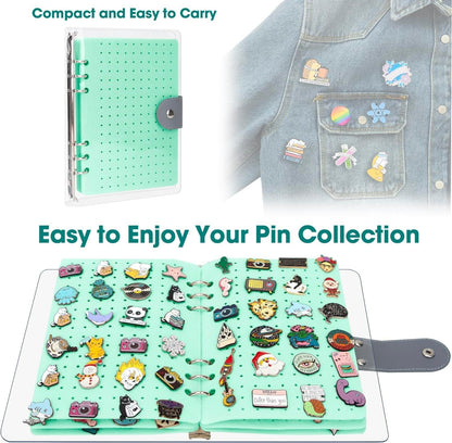 📌8 Pages Clear Felt Pin Display Book