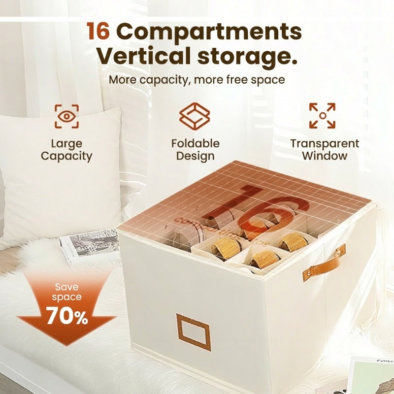 ⏰👟LIMITED TIME 60% OFF:ONLY £11.99!‼️Fabric Shoe Organizer Storage Box – Foldable, Large Capacity, Dustproof & Breathable for Closet & Bedroom 🧺✨