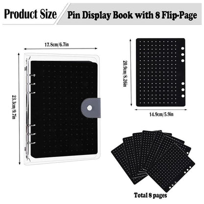 📌8 Pages Clear Felt Pin Display Book