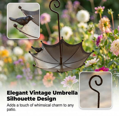 🐦Hanging Umbrella Bird Feeder & Bath – Dual-Use, Rust-Resistant, Vintage Garden Decor ☂️