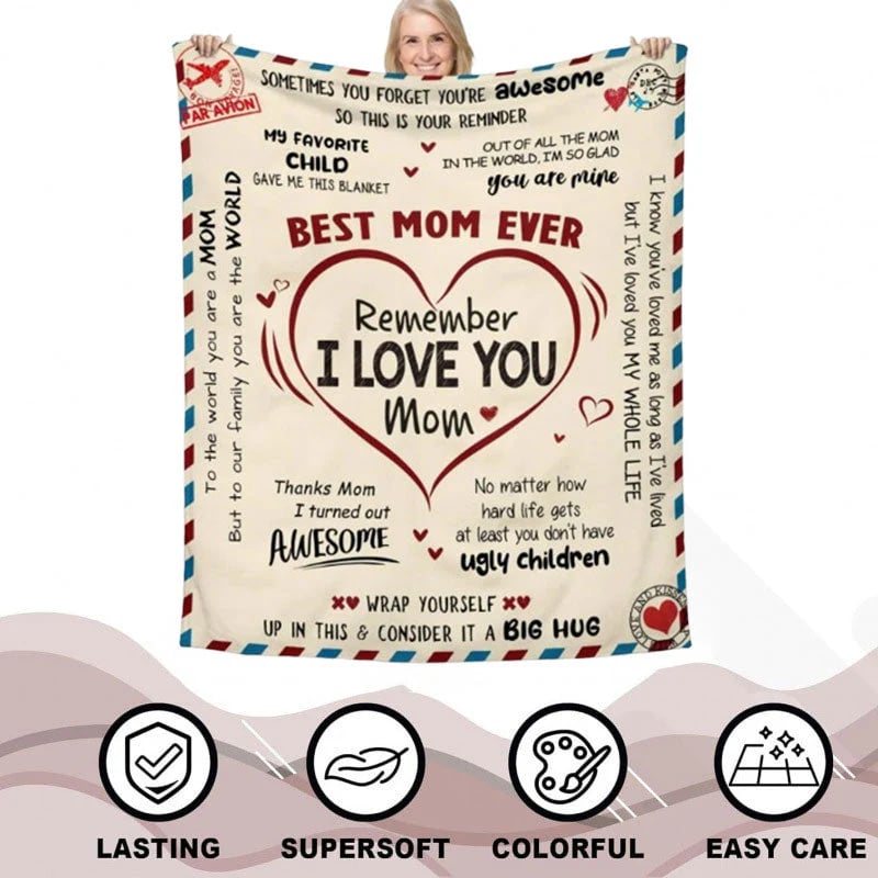 Best Mom Ever Personalized Blanket – Mother’s Day Gift for Mom, Birthday & Anniversary Throw
