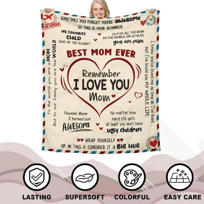 Best Mom Ever Personalized Blanket – Mother’s Day Gift for Mom, Birthday & Anniversary Throw