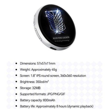 🔥Digital Badge Photo Video GIF Display Screen Pins Pixel Touchscreen Lightweight 500mAh