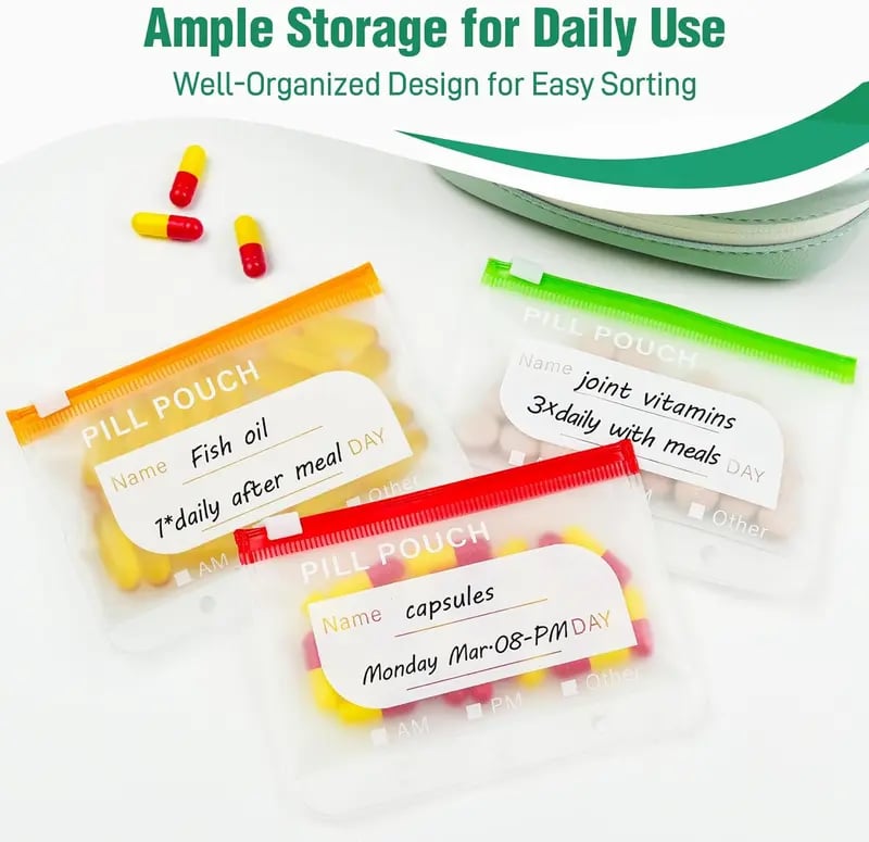 🏆Flash Sale⚡ 50K+ SOLD! Waterproof Pill Pouch Set-14Pcs Bags Inside