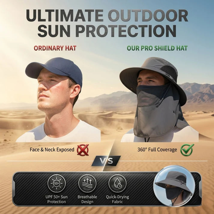 🔥Summer Sale 49% OFF🔥 - 🌞UPF 50+ Sun Protection Hat With Full Face & Neck Coverage