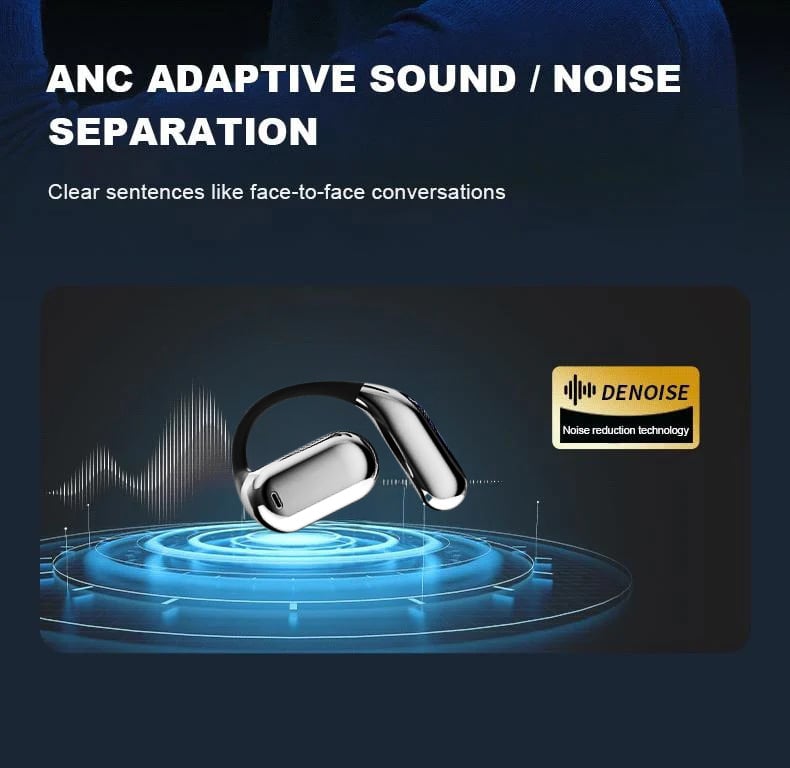 ⏰🔥True Powerful Bluetooth 5.4 Open Ear Earbuds, IPX5 Waterproof