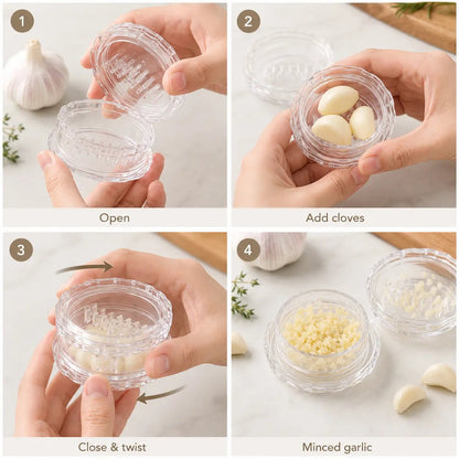 2PCS Clear Manual Garlic Twister and Ginger Mincer Tool