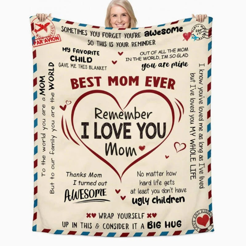 Best Mom Ever Personalized Blanket – Mother’s Day Gift for Mom, Birthday & Anniversary Throw