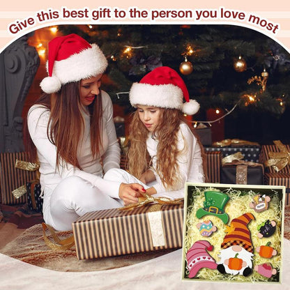 💫Interchangeable Wooden Gnome Decor Holiday Seasonal Gnome Decorations🚪