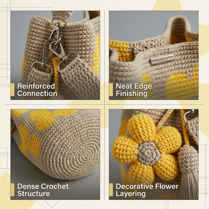 🏆Last Day Promotion 49% OFF🧵🌸Handmade Crochet Flower Tote 🌼✨