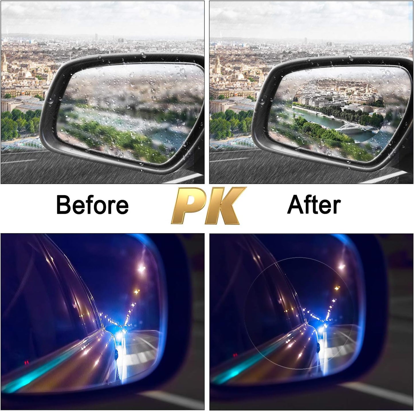 4Pcs Car Rearview Mirror Film