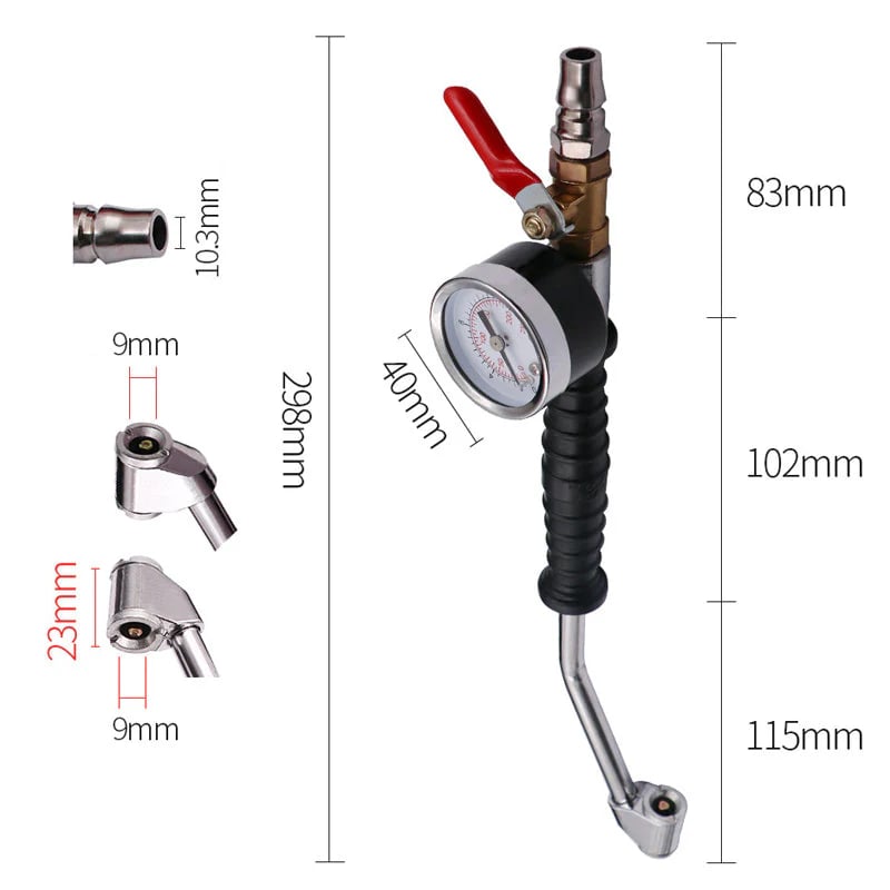 Heavy-Duty Tire Inflator with Pressure Gauge – Always the Right Pressure 🔥 Sturdy, Accurate & Reliable