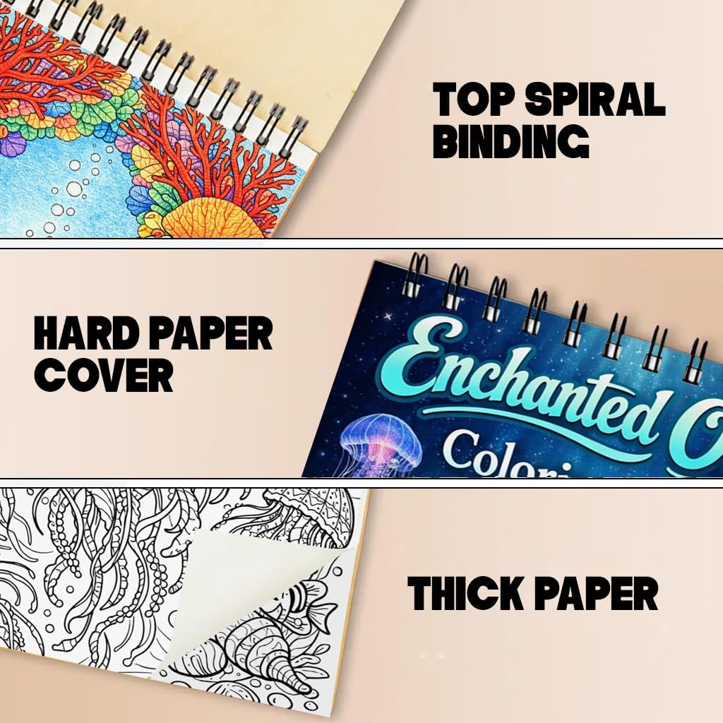 🖍️🎨Adult Coloring Stress Relief Books (Hardcover)