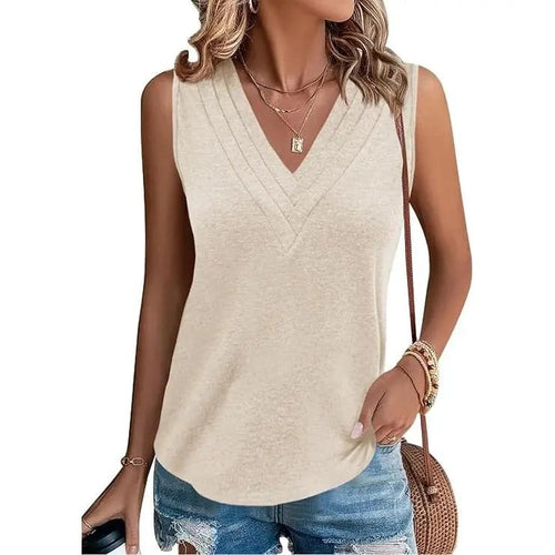 🎁✨Women V Neck Tank Tops Dressy Casual Summer Loose Fit Sleeveless Shirts Blouse Comfy Womenswear Soft Basic