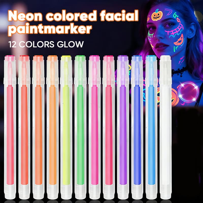 UV Neon Face Paint Markers 12 Colors
