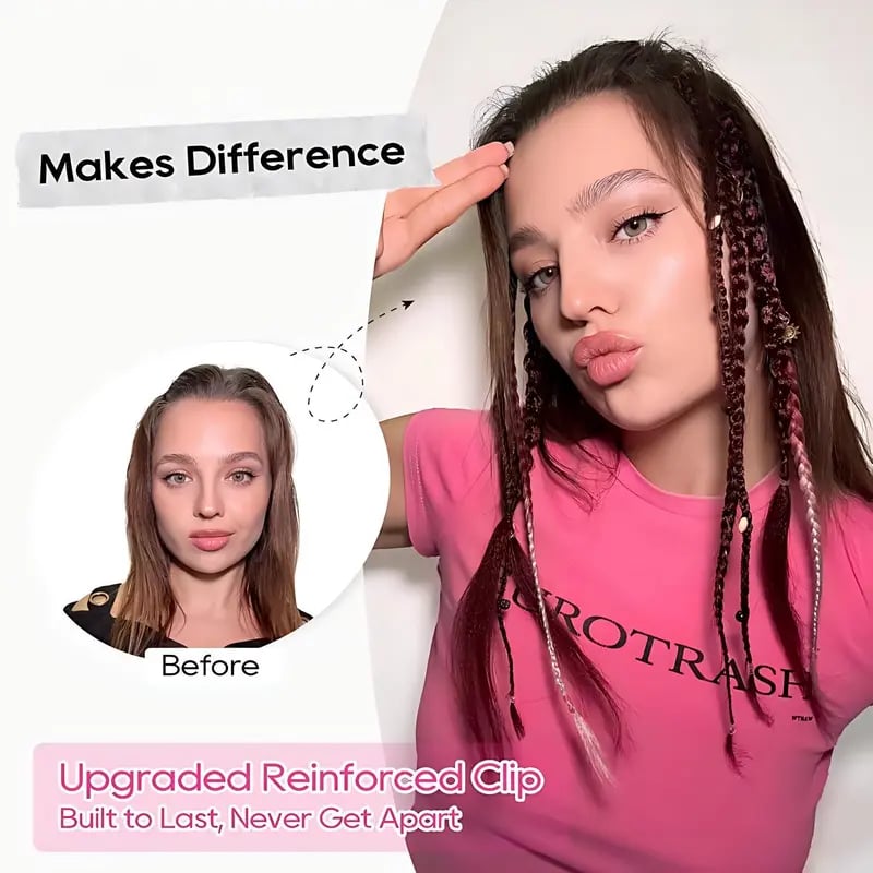 🔥🆕 2026 Boho Dreadlock Clip-In Hair Extensions 🌿 – 20" Braided Hair with Beads & Charms(✨2Pcs)