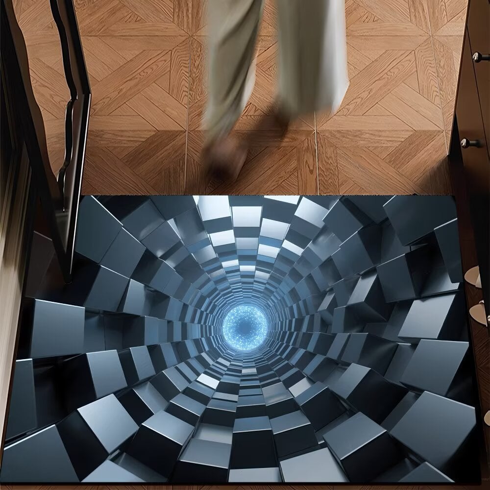 Visual Illusion Endless Abyss Pattern HD Printed Non-Slip Doormat