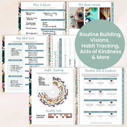 2026 Hard Cover Planner, 8.5" x 11", Blooming Wildly
