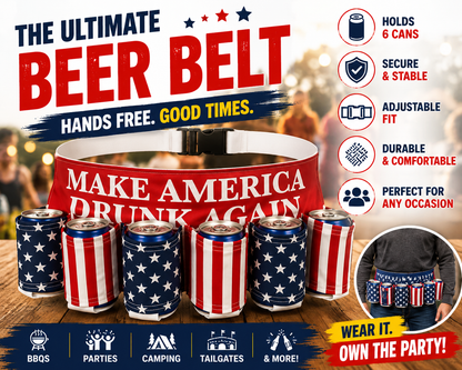 Funny Beer Belt Holster (6-Pack) | Hands-Free Drink Holder
