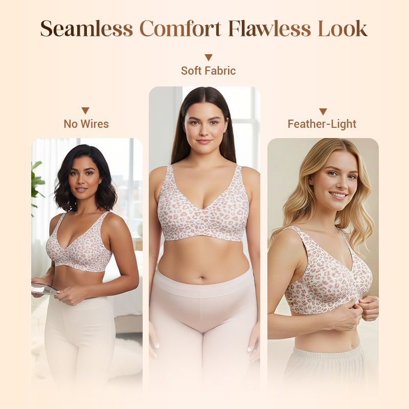 💗LIMITED TIME SALE 49% OFF⚡50K+ SOLD💕 Jelly Wireless Womens Comfortable Wireless Bras Push Up Bralettes Seamless Tshirts Bras Deep V Everyday Bras