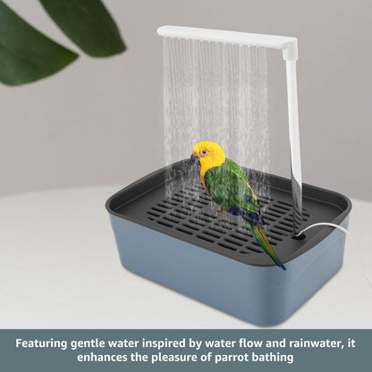🦜💦Automatic ABS Bird Bath Shower, Parrot Bathtub with Circulating Faucet for Pet Bird