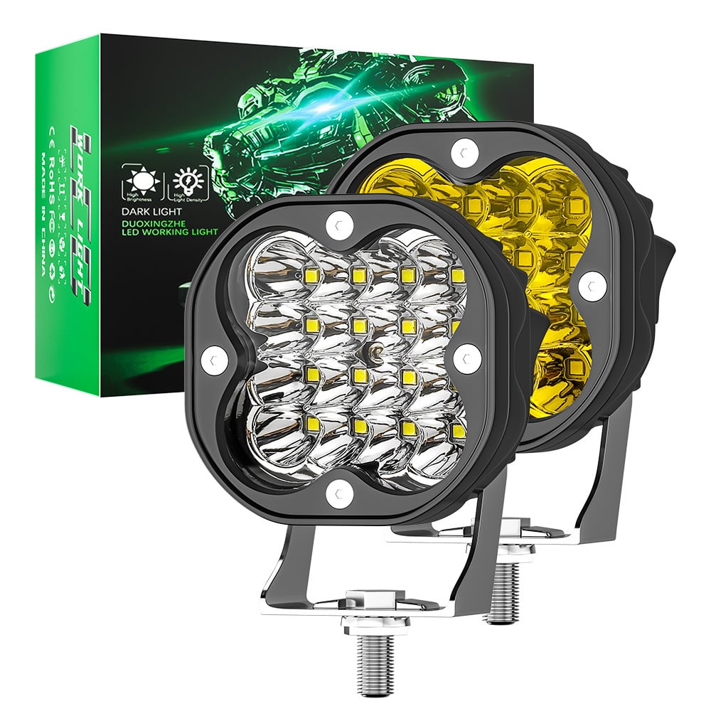🔥Amber LED Light Bar – Adjustable Curved/Straight Linkable Off-Road Lights (IP67 Waterproof, Spot/Flood Beam for 12V/24V Vehicles)