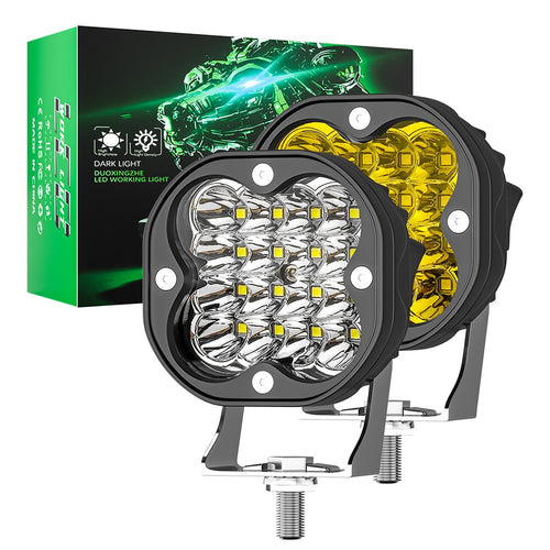 🔥Amber LED Light Bar – Adjustable Curved/Straight Linkable Off-Road Lights (IP67 Waterproof, Spot/Flood Beam for 12V/24V Vehicles)