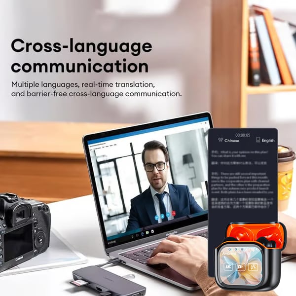 🎧Wireless Bluetooth Translation Earphone With LED display screen(Fit iOS & Android)