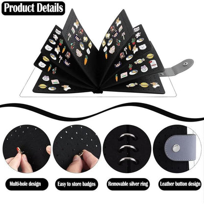 📌8 Pages Clear Felt Pin Display Book