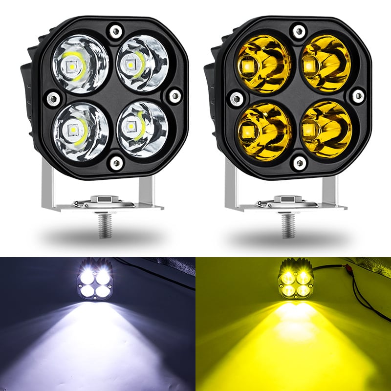 🔥Amber LED Light Bar – Adjustable Curved/Straight Linkable Off-Road Lights (IP67 Waterproof, Spot/Flood Beam for 12V/24V Vehicles)