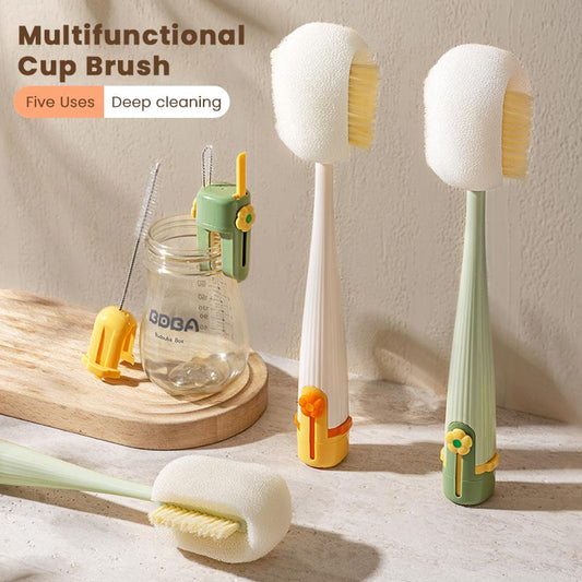 😫Stop the Hidden Germs!🧴5-in-1 Bottle Cleaning Brush (Multifunctional)