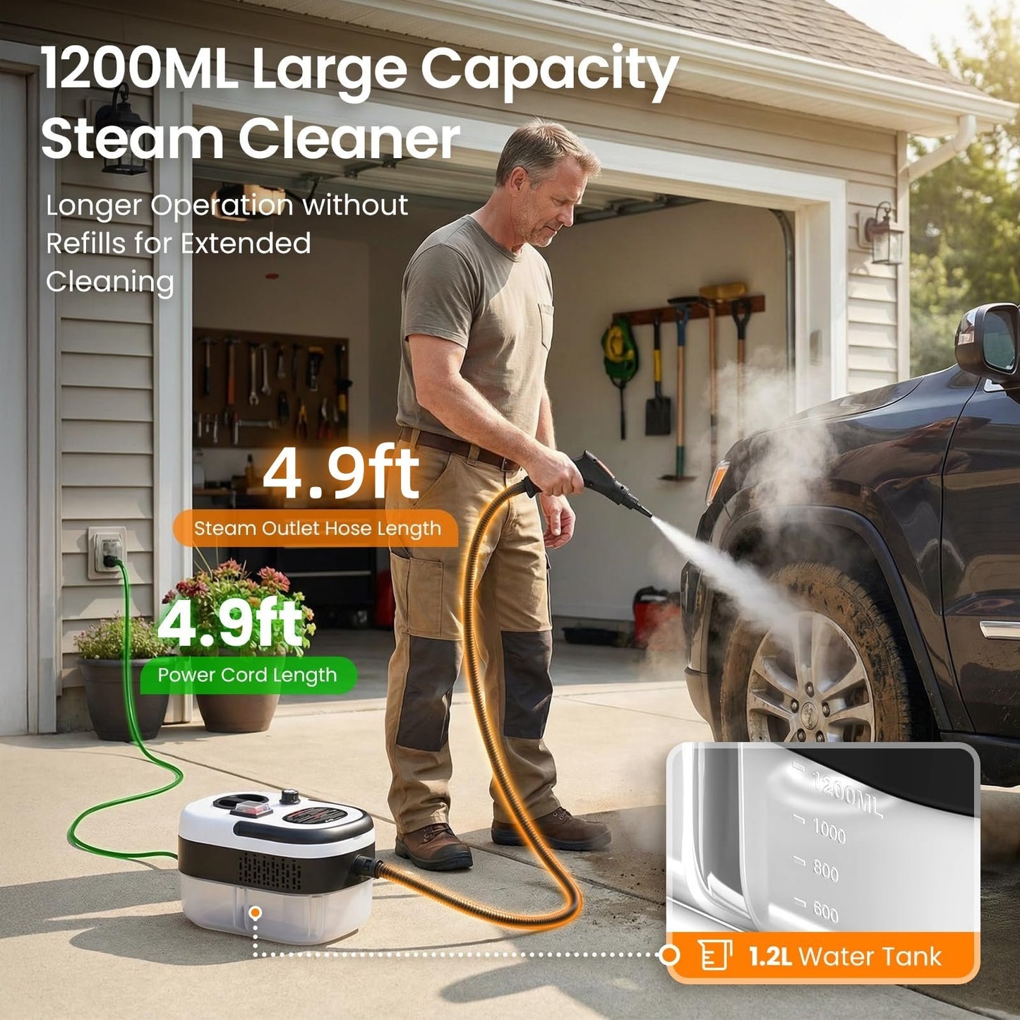 💦2500W Handheld Steam Cleaner for Home