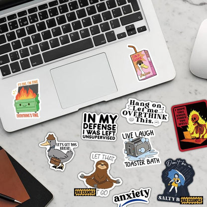 🔥💡130PCS Funny Saying Sticker Pack - Snarky, Sarcastic Bold Humor Vinyl Waterproof Meme stickers for laptop