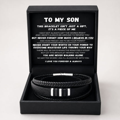 🖤To My Son — Never Walk Alone Braided Bracelet Set