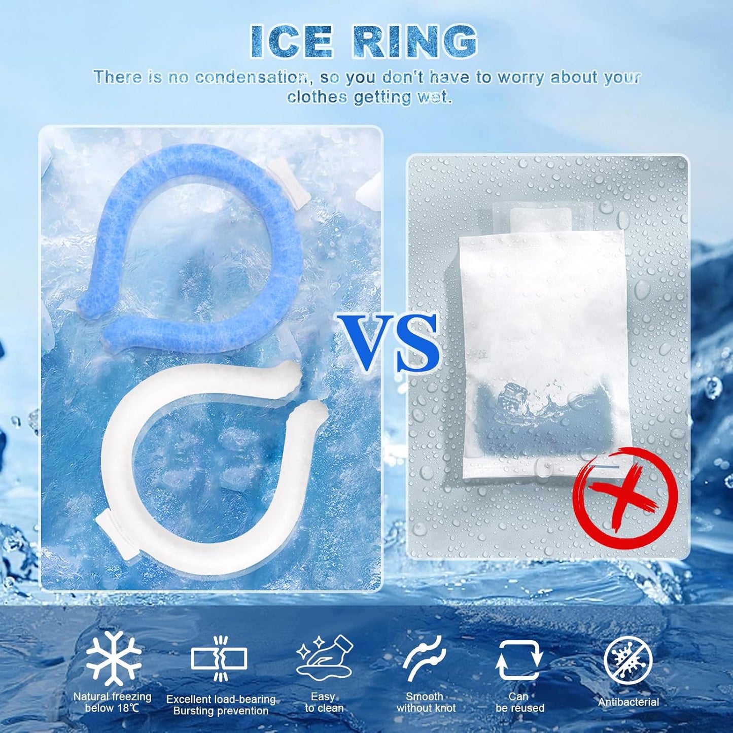 🔥LAST DAY 50% OFF - 🧊Reusable Cooling Neck Ring – Long-Lasting Sweat-Free Relief❄️