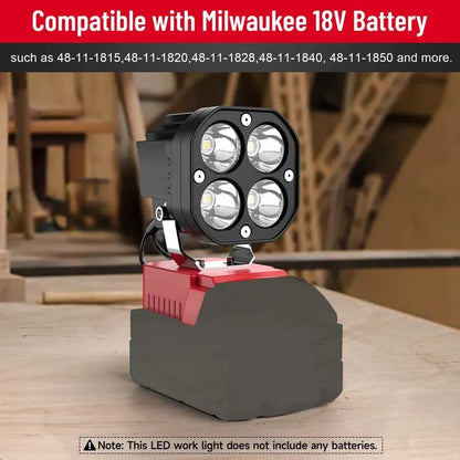 LED Work Light Compatible with Milwaukee 18V Battery/Dewalt 18V&20V Battery