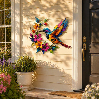 ✨Hummingbird Bloom Floral Metal Wall Art