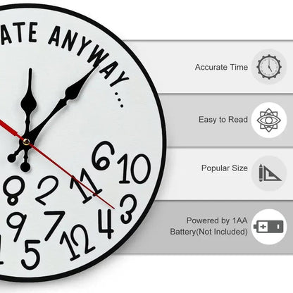 🔥Last Day 49% OFF -"I'm Late Anyway" Wall Clock😂⏰