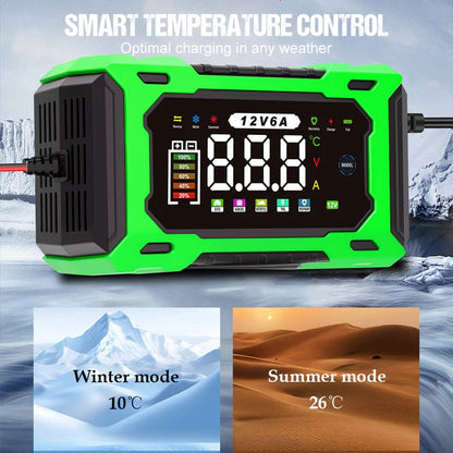 ⚡ Dailyardpromax® 12V 6A Smart Car Battery Charger with Pulse Repair – Fast, Safe & Extend Battery Life 🚗🔋✨