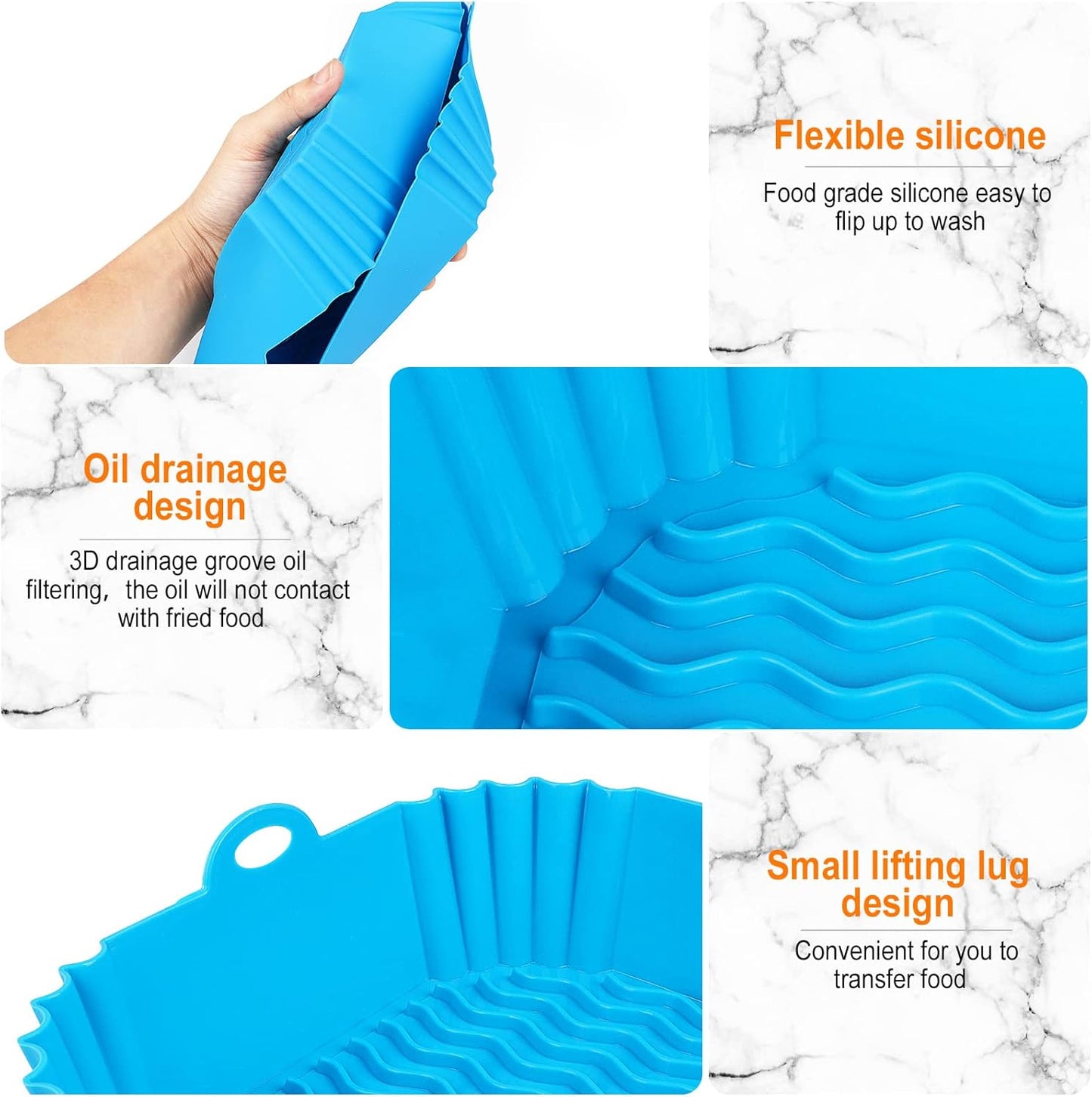 🔥 Square Silicone Reusable Cooking Basket Insert