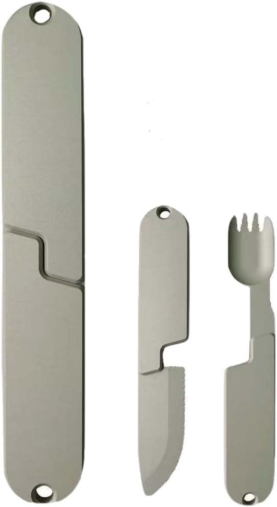 🔥Hot Sale - 2-in-1 Camping Utensil Set – Knife Fork Combo for Picnic, Portable Outdoor Travel Flatware