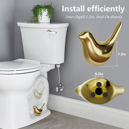 2Packs Ceramic Gold Birds Toilet Bolt Caps & 4Packs Universal Toilet Bolt Covers