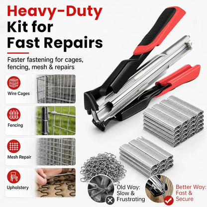 🔥Auto-Feed Hog Ring Pliers Kit –Heavy Duty Fence & Cage Fastening Tool