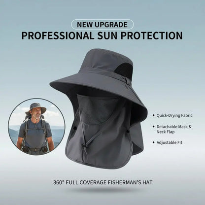 Spring/Summer Fisherman's Hat Detachable Outdoor Fishing Face Covering Neck Protection