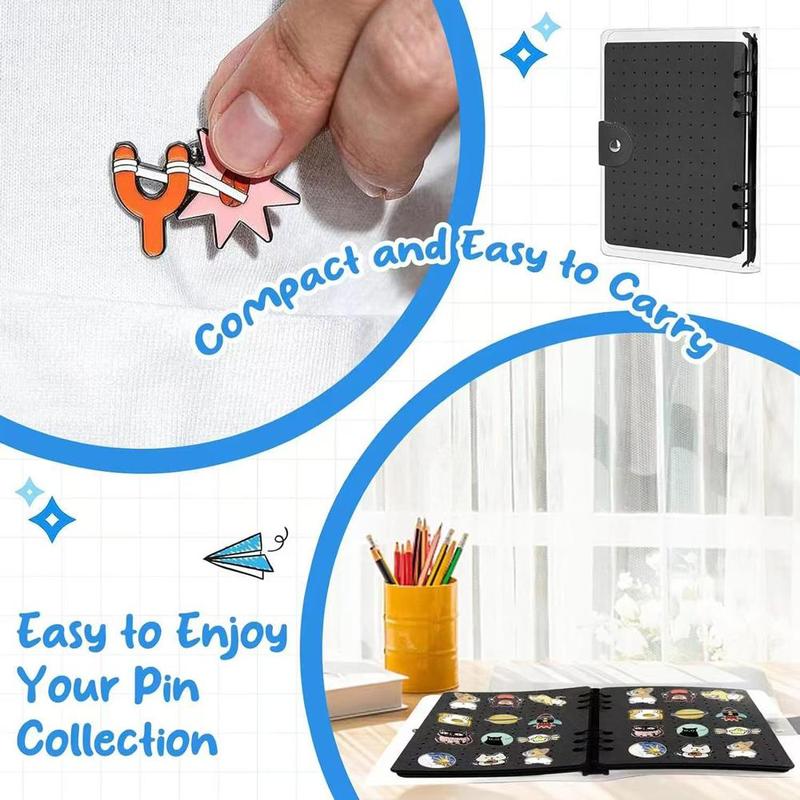 📌8 Pages Clear Felt Pin Display Book