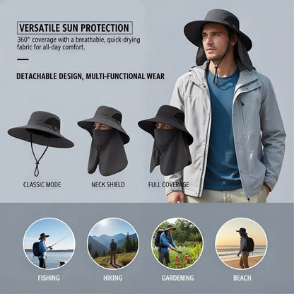 Spring/Summer Fisherman's Hat Detachable Outdoor Fishing Face Covering Neck Protection