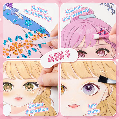 Top-selling gift of 2026 (No. 1)🎅 Special Diamond Painting & Princess Book Makeup Craft Kits Foil Art Books Set Play on Paper